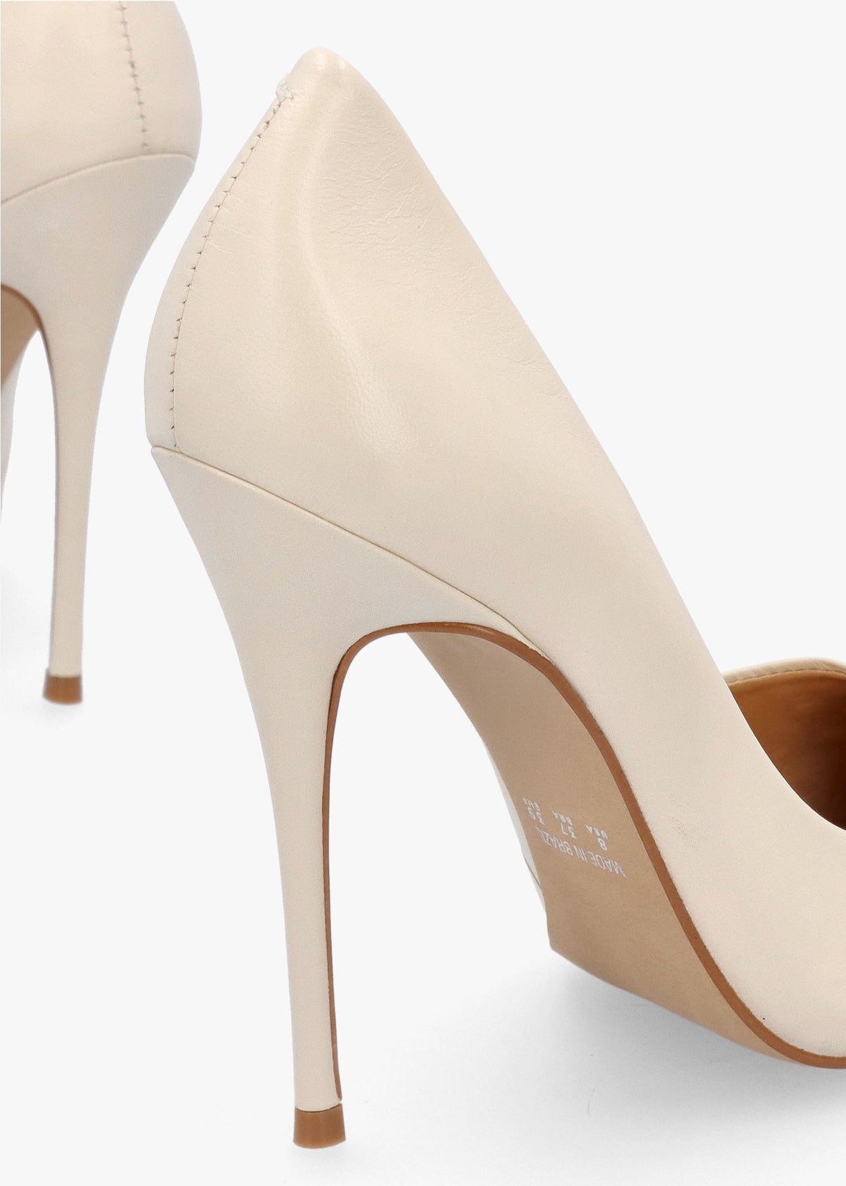 Comix Cream Leather High Stiletto Court Shoes