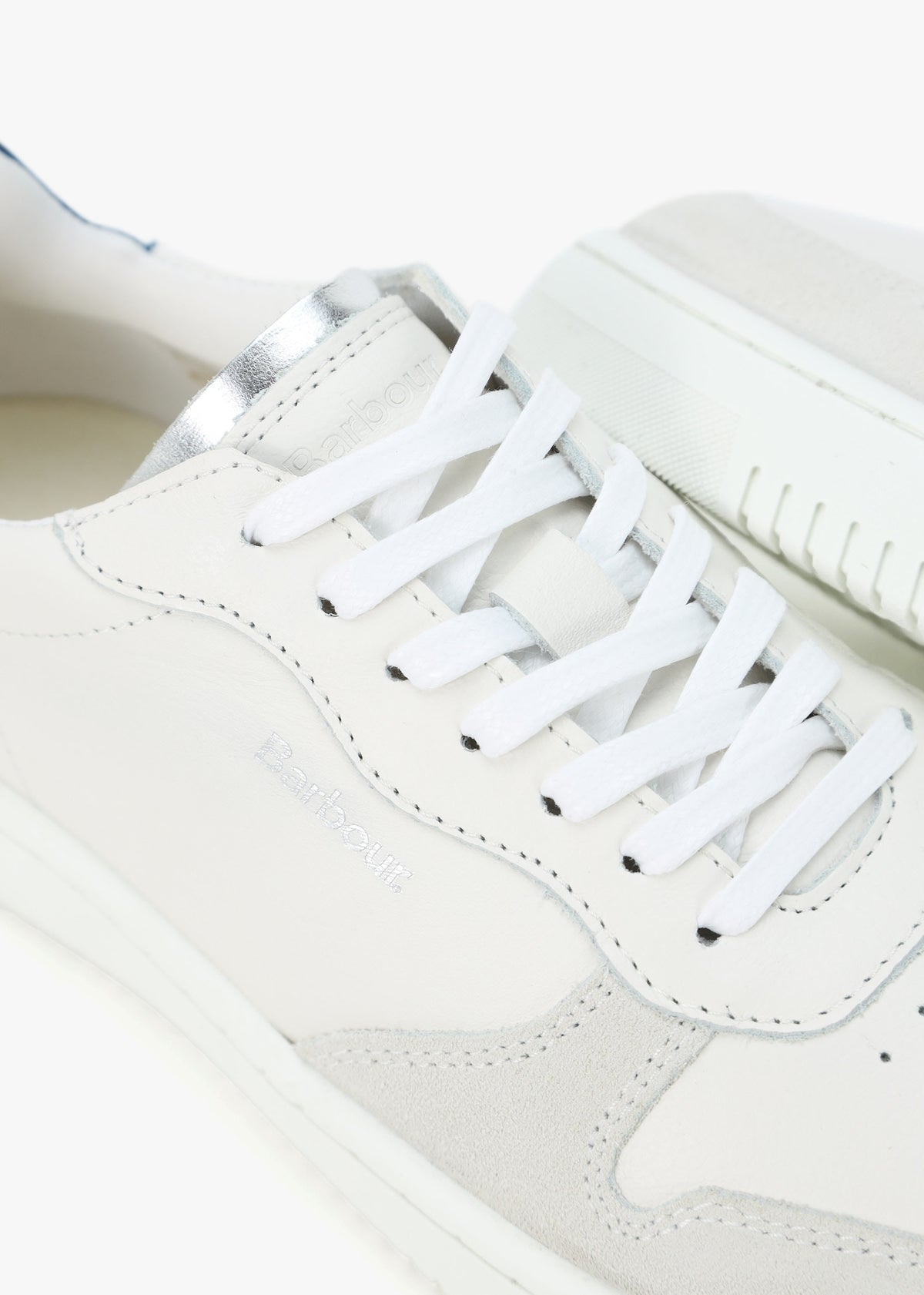 Celeste White & Chambray Leather Trainers