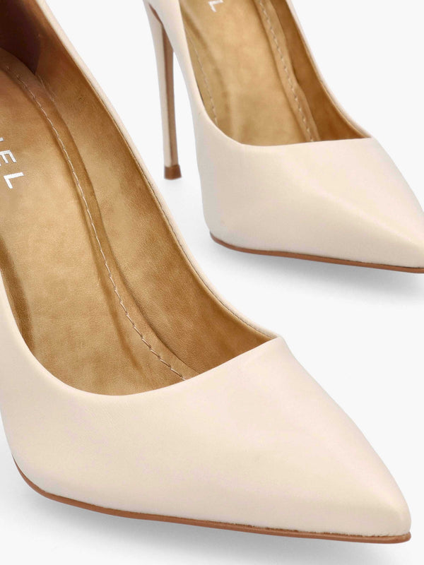 Comix Cream Leather High Stiletto Court Shoes