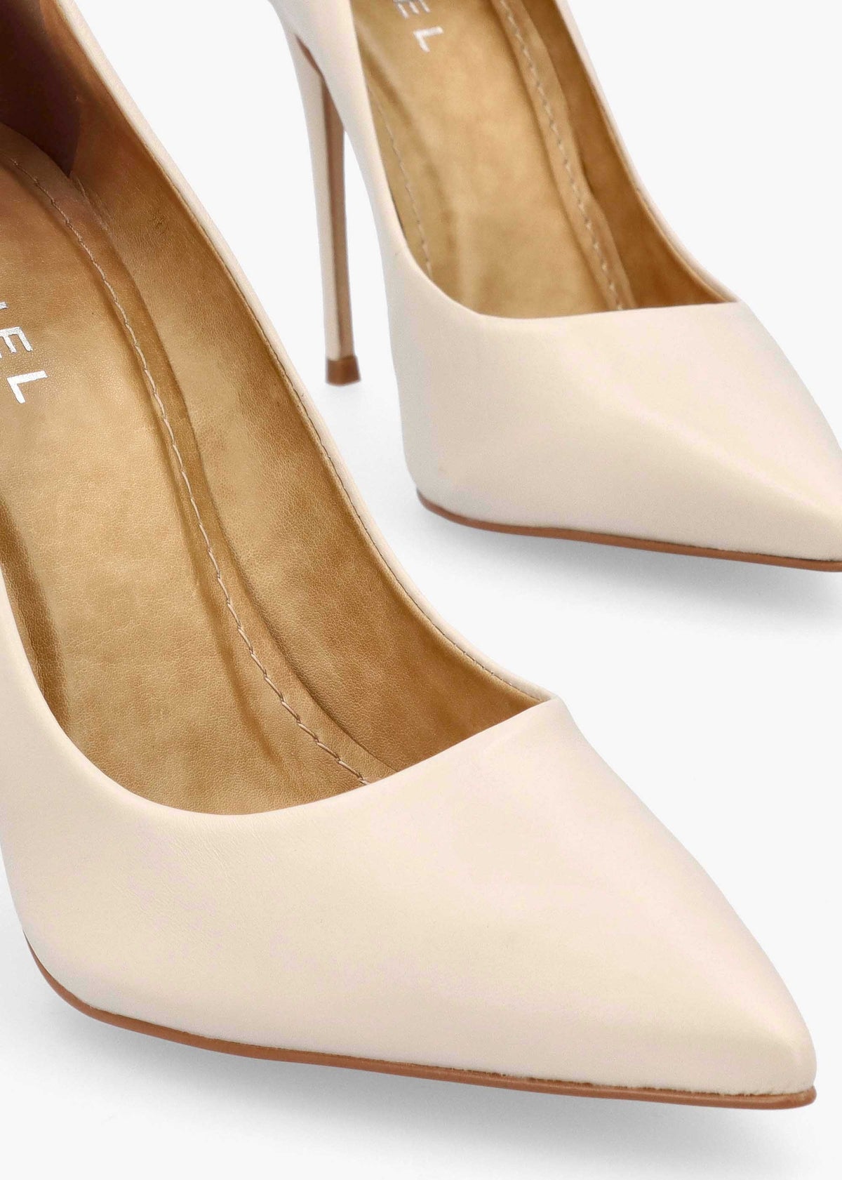 Comix Cream Leather High Stiletto Court Shoes