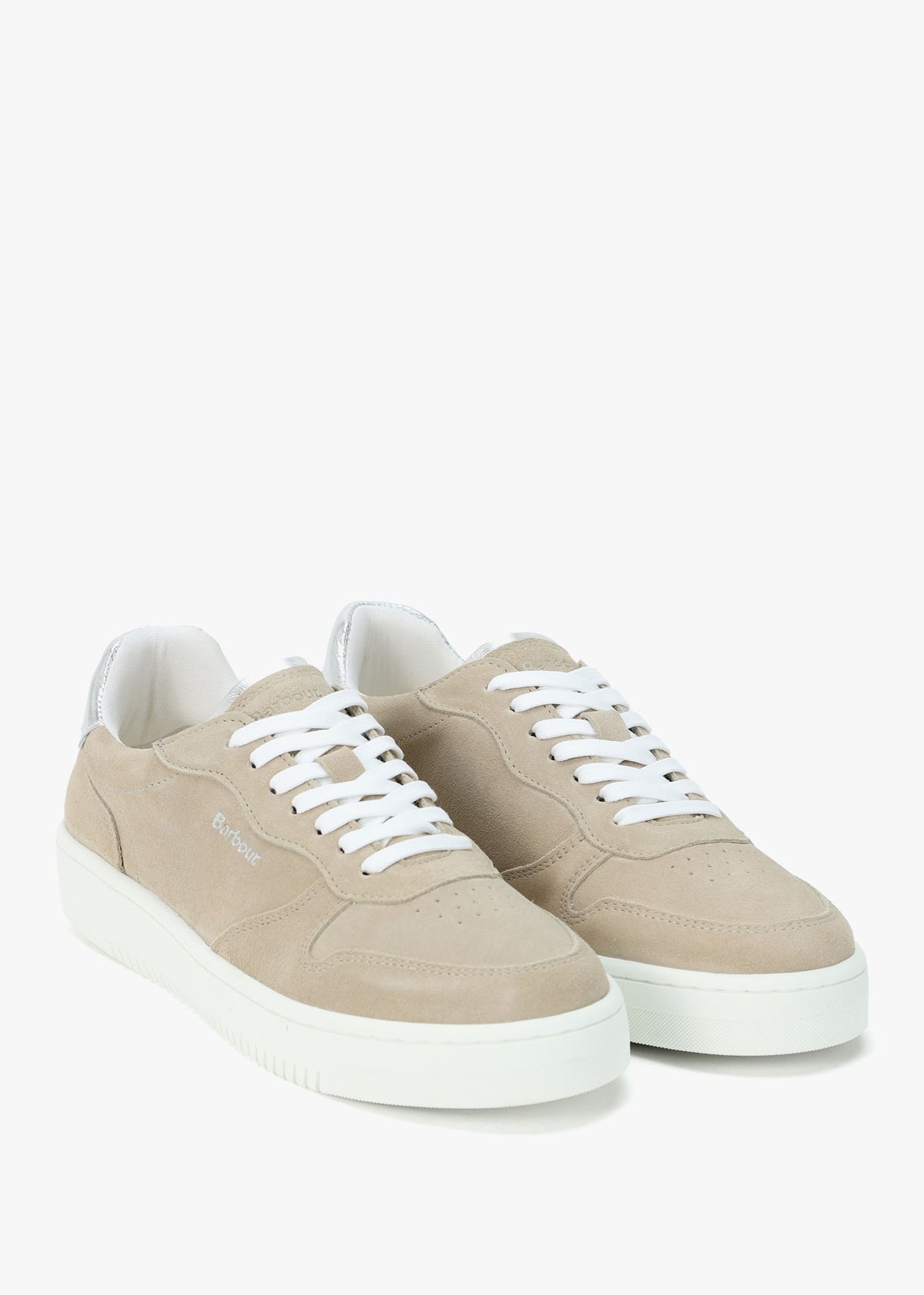 Celeste Beige & Silver Leather Trainers