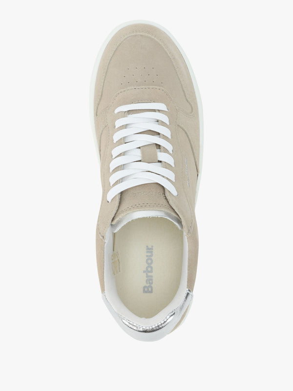 Celeste Beige & Silver Leather Trainers