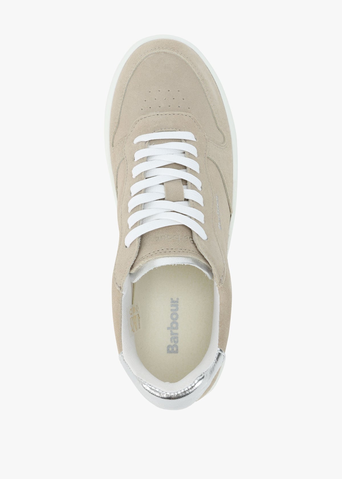 Celeste Beige & Silver Leather Trainers