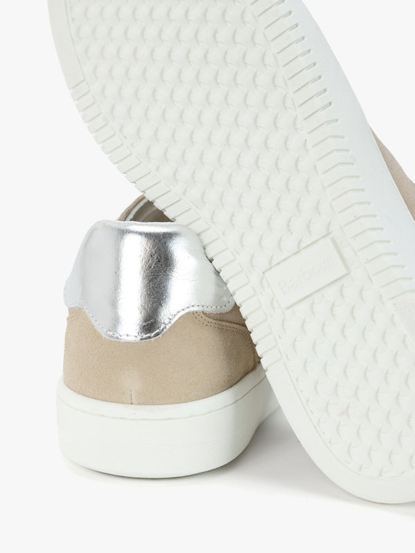Celeste Beige & Silver Leather Trainers