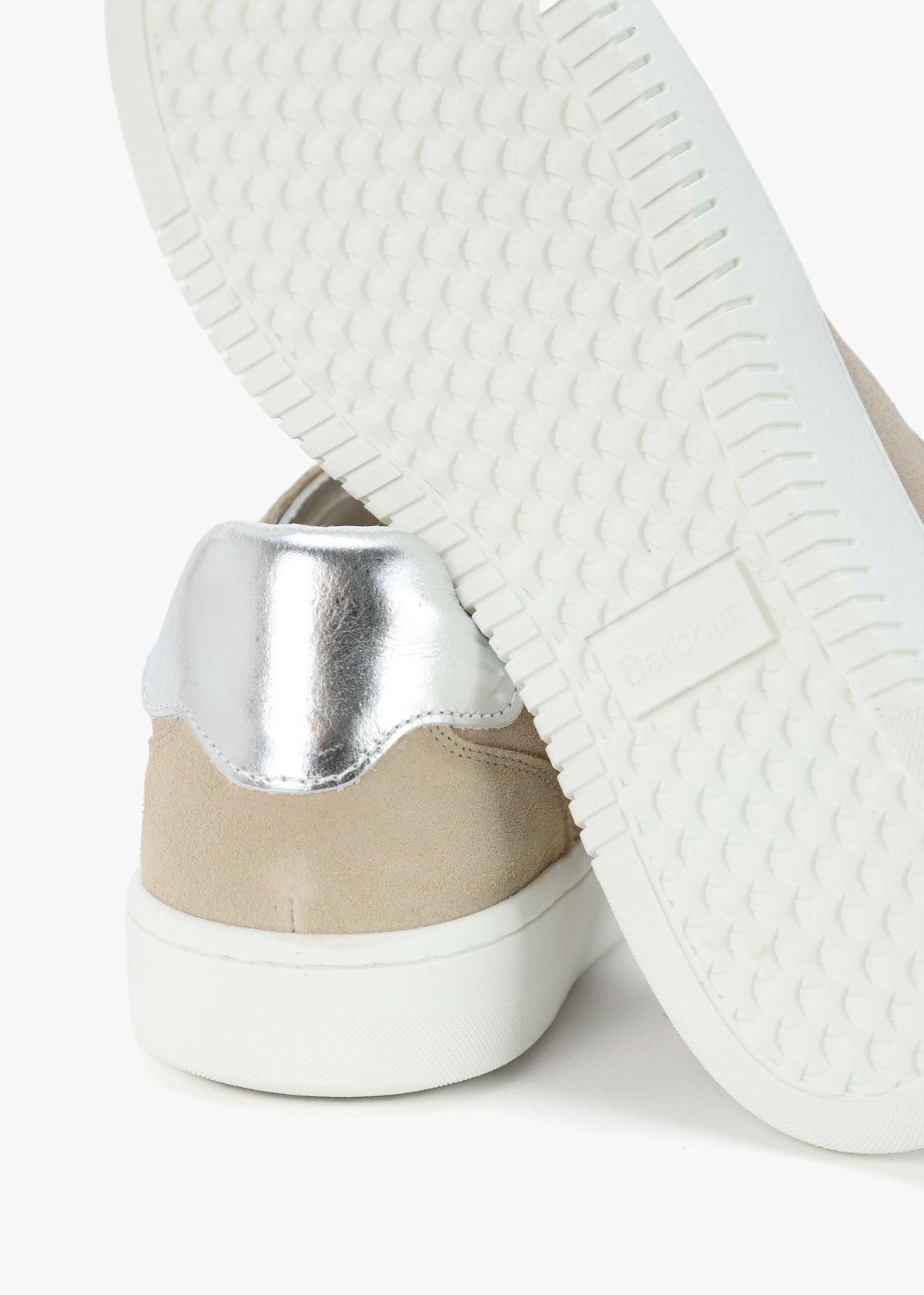 Celeste Beige & Silver Leather Trainers