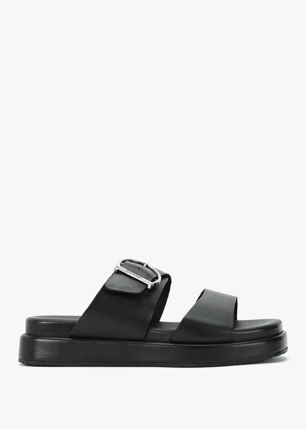 Adele Black Leather Sandals