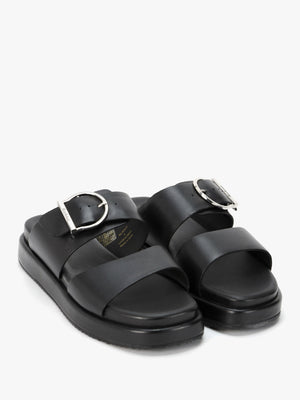 Adele Black Leather Sandals