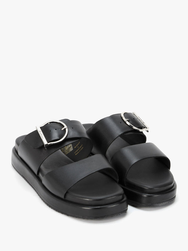Adele Black Leather Sandals