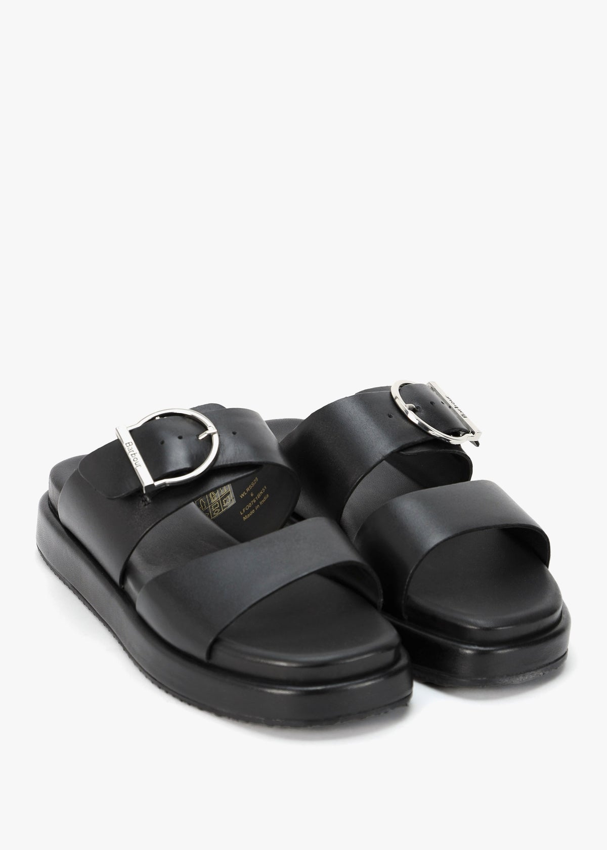 Adele Black Leather Sandals