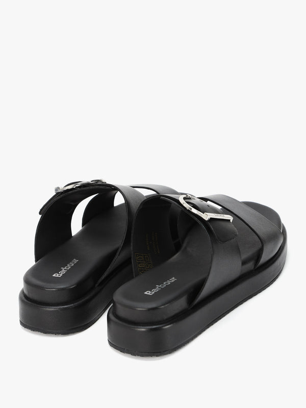 Adele Black Leather Sandals