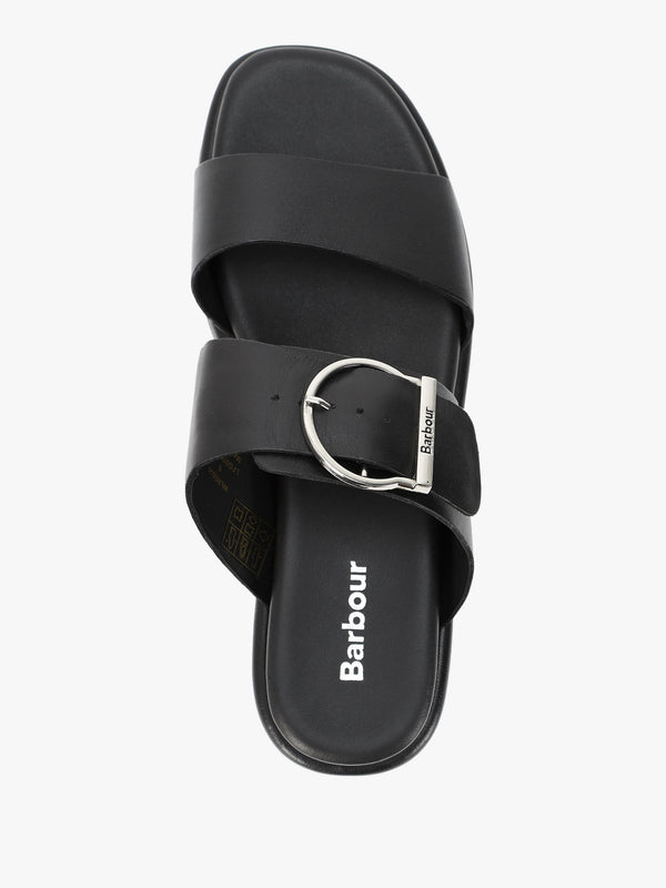 Adele Black Leather Sandals