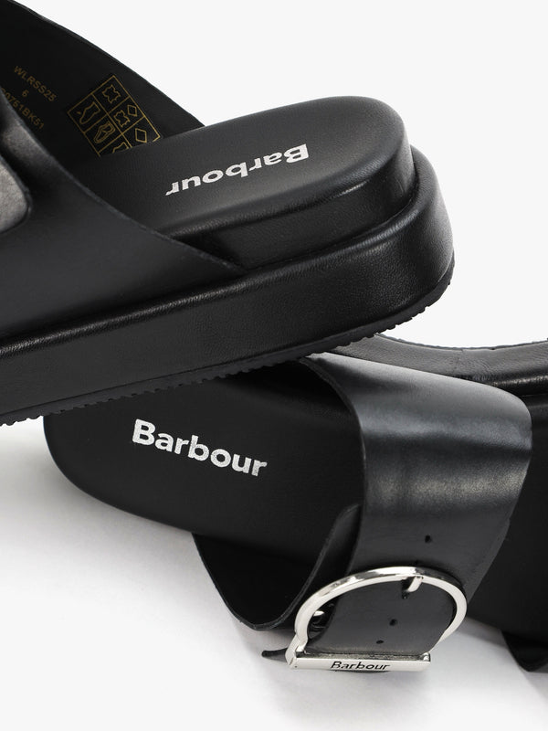 Adele Black Leather Sandals