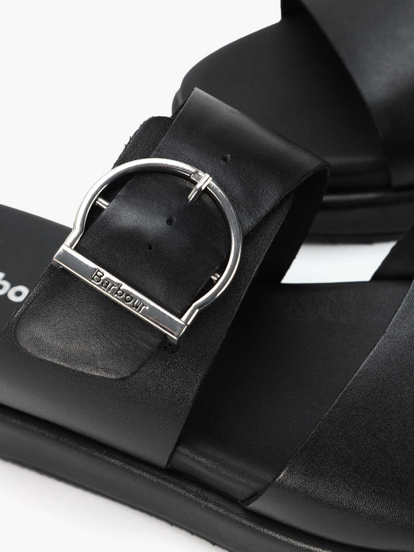 Adele Black Leather Sandals