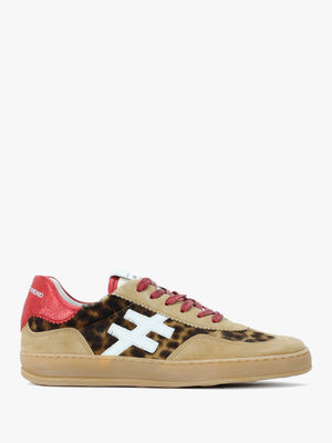 Leopard Suede & Calf Hair Trainers