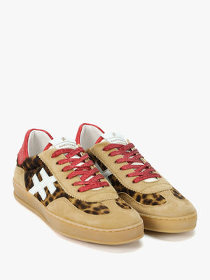 Leopard Suede & Calf Hair Trainers