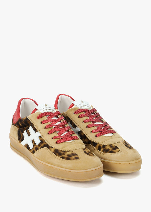 Leopard Suede & Calf Hair Trainers