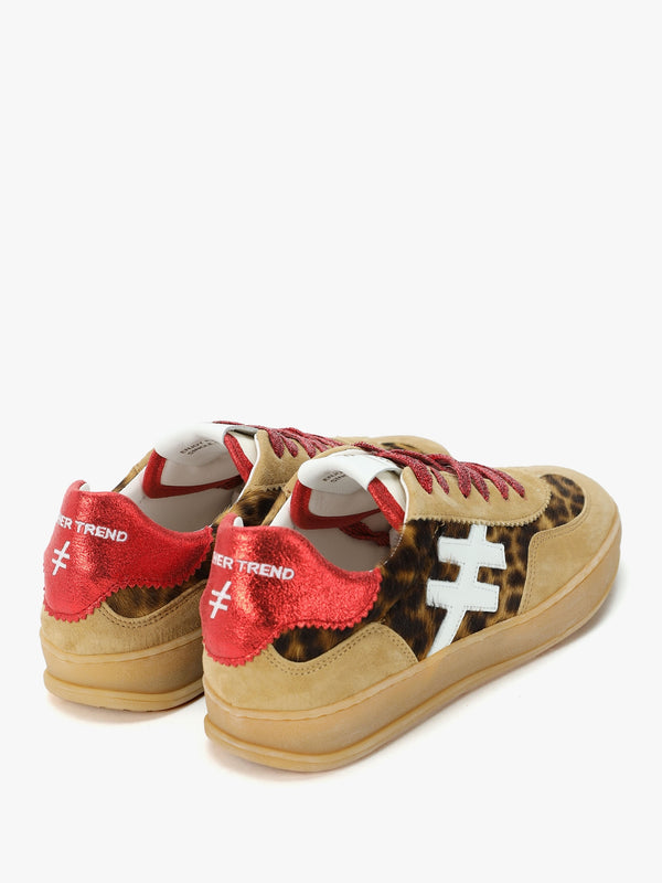 Leopard Suede & Calf Hair Trainers