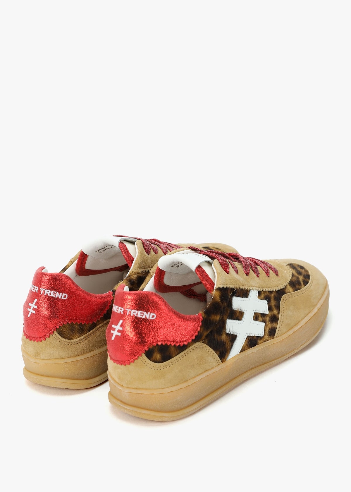 Leopard Suede & Calf Hair Trainers