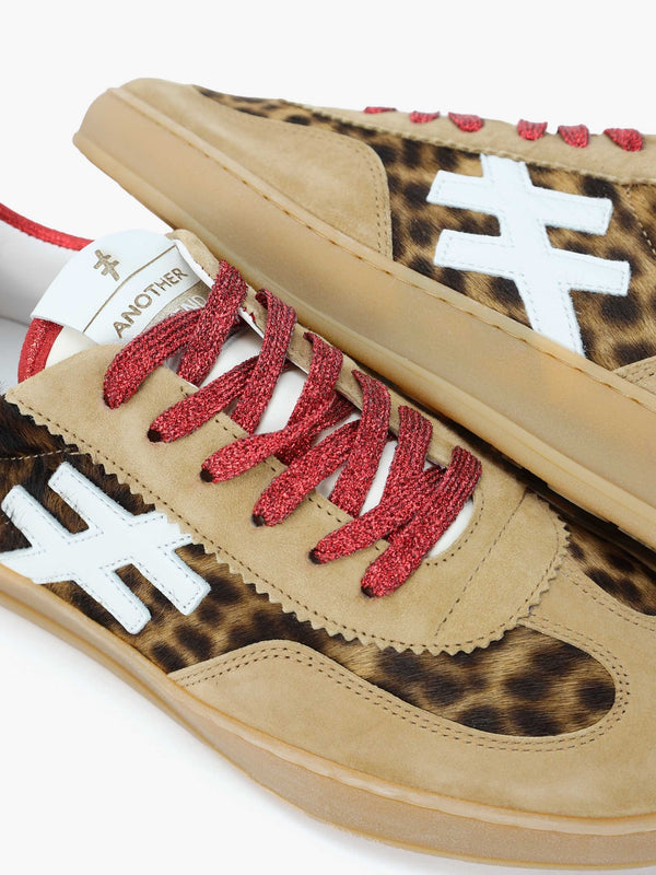 Leopard Suede & Calf Hair Trainers
