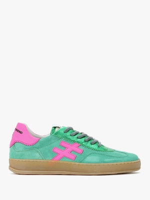 Green Suede & Metallic Leather Trainers