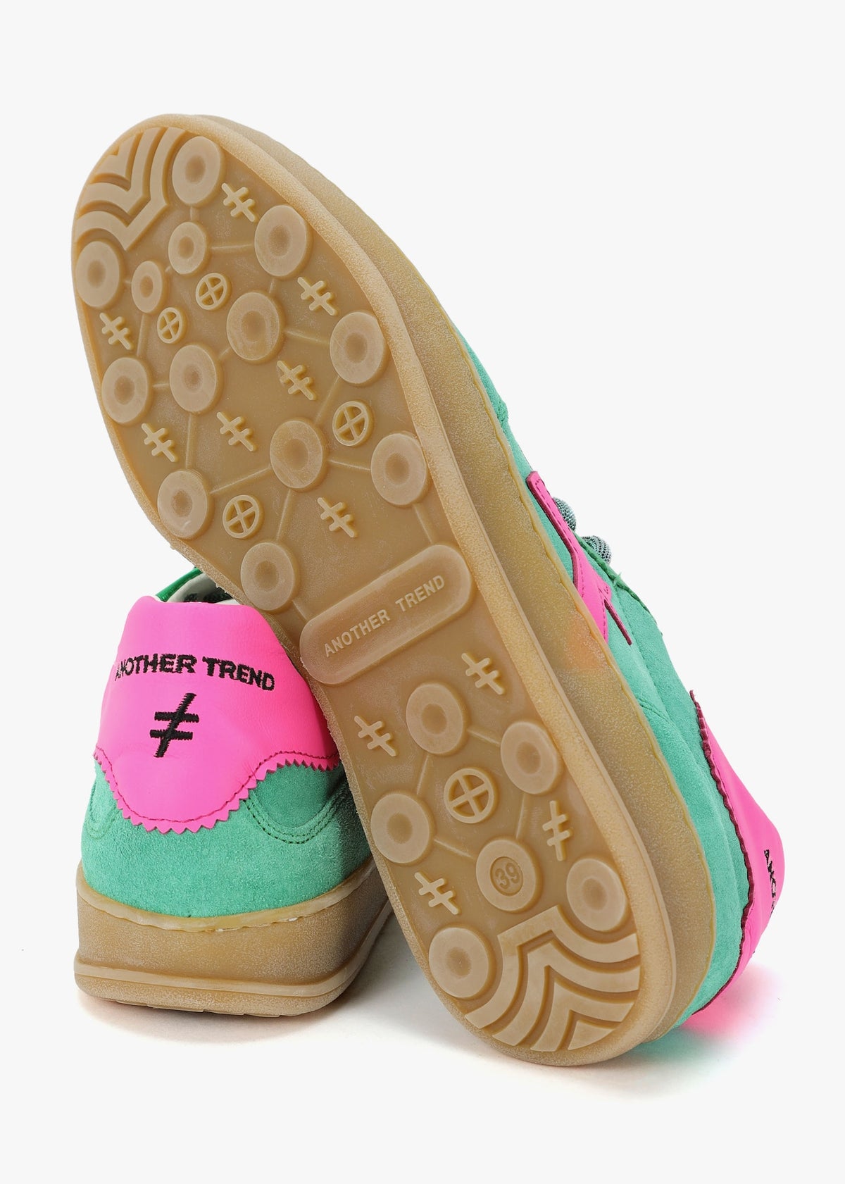 Green Suede & Metallic Leather Trainers