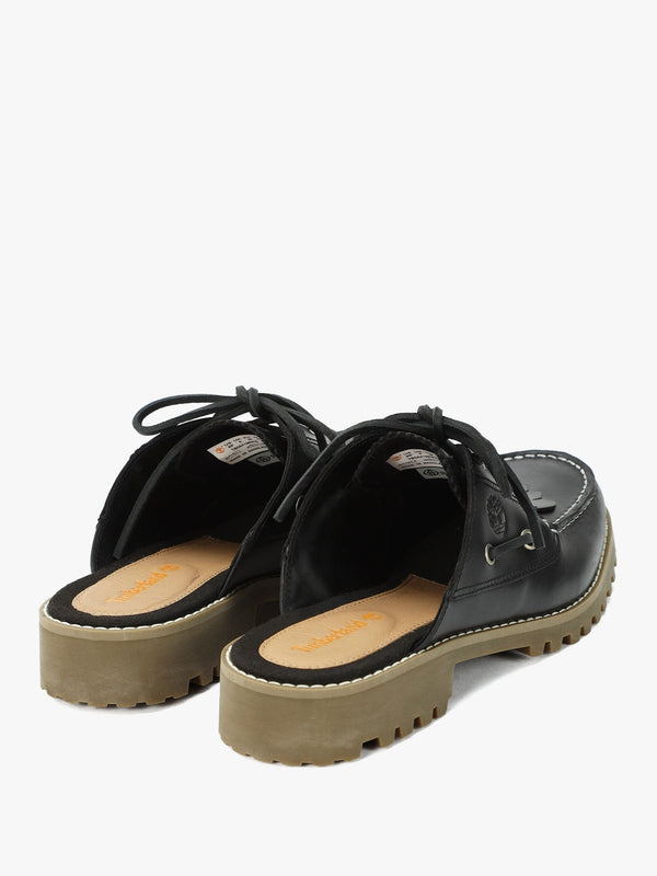 Women’s Noreen Black Leather Backless Mules