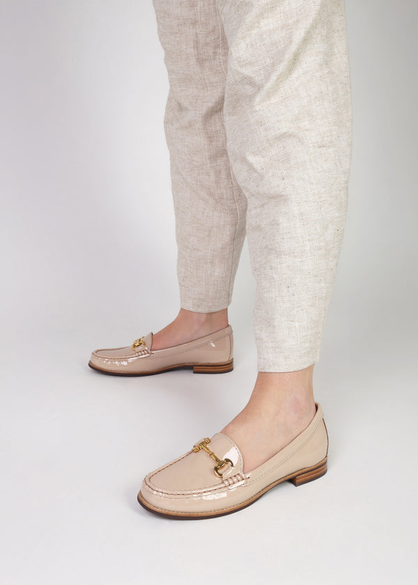 Galtro Nude Patent Leather Snaffle Loafers