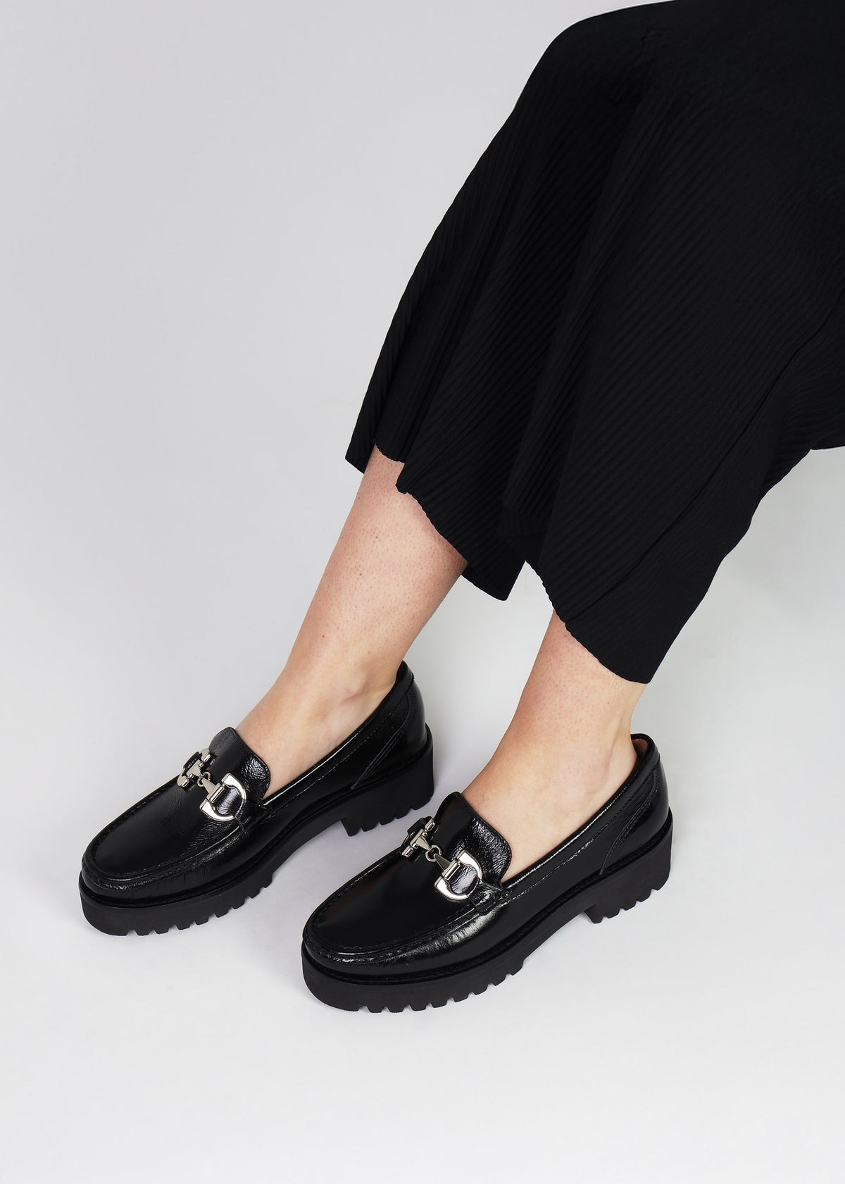 Garrera Black Patent Leather Chunky Loafers