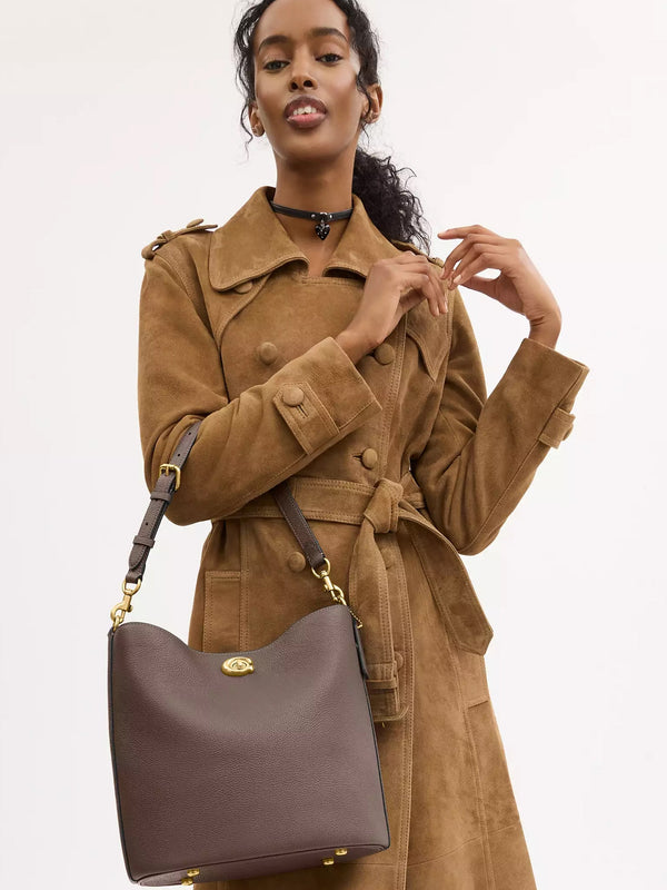 Willow Soft Dark Stone Bucket Bag