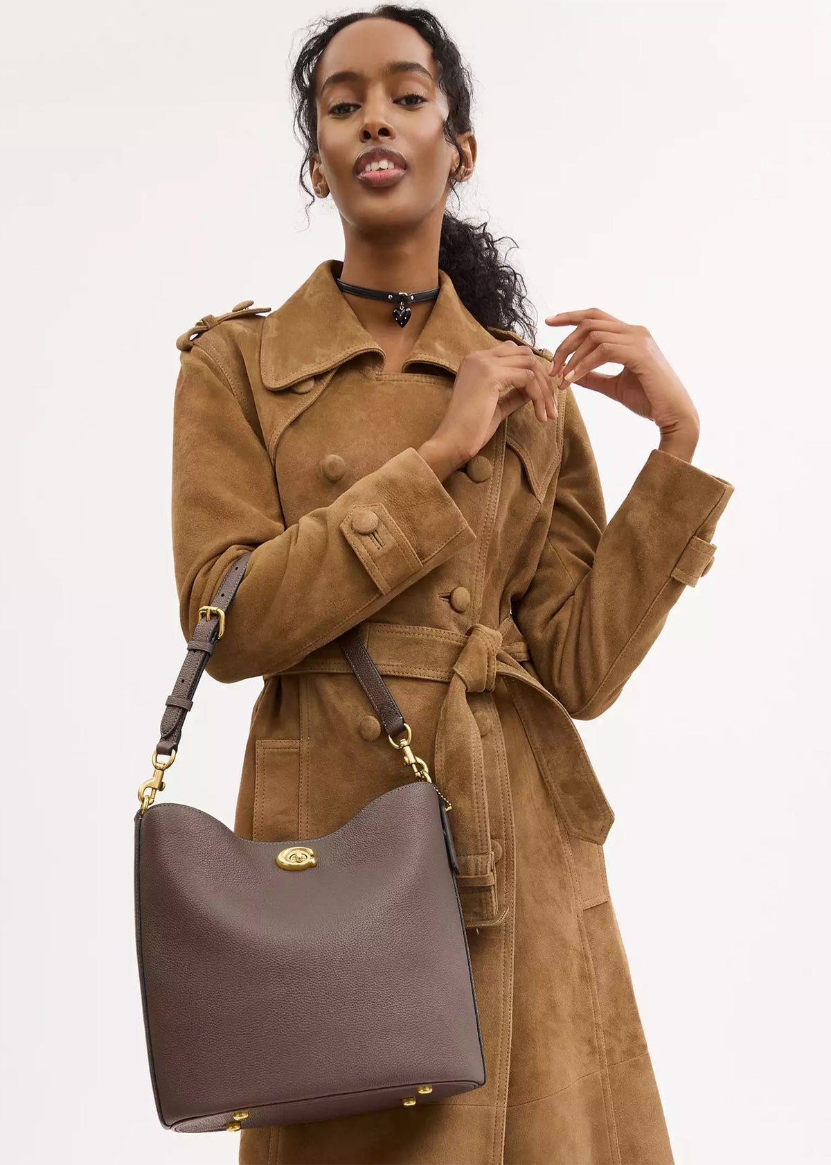 Willow Soft Dark Stone Bucket Bag