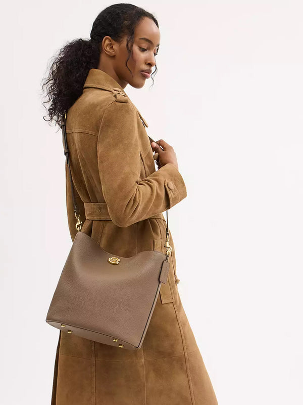 Willow Soft Dark Stone Bucket Bag