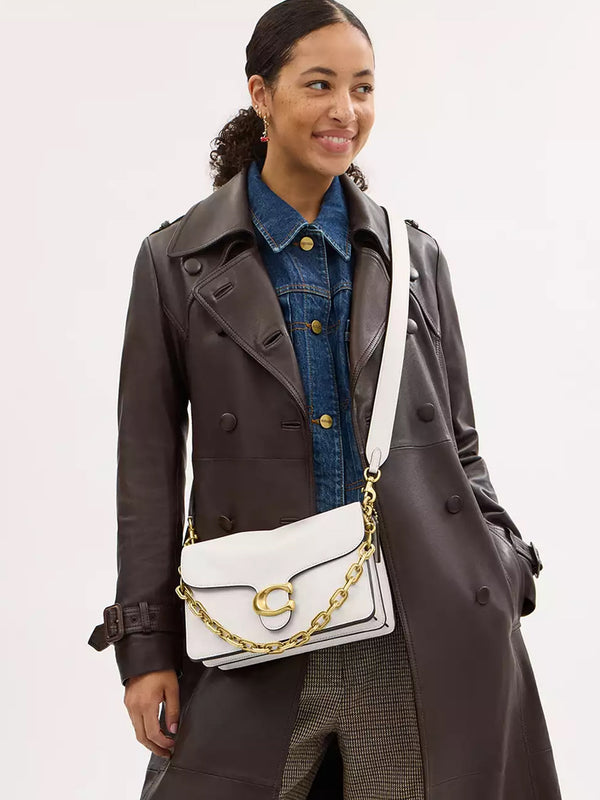 Chain Tabby Chalk Leather Shoulder Bag