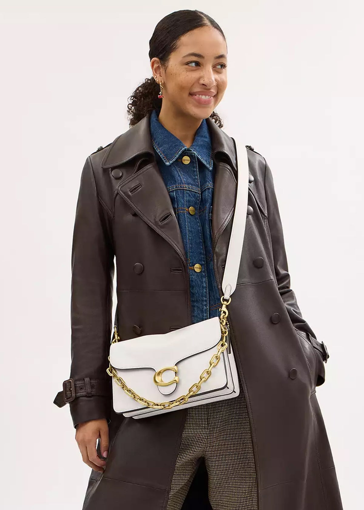 Chain Tabby Chalk Leather Shoulder Bag