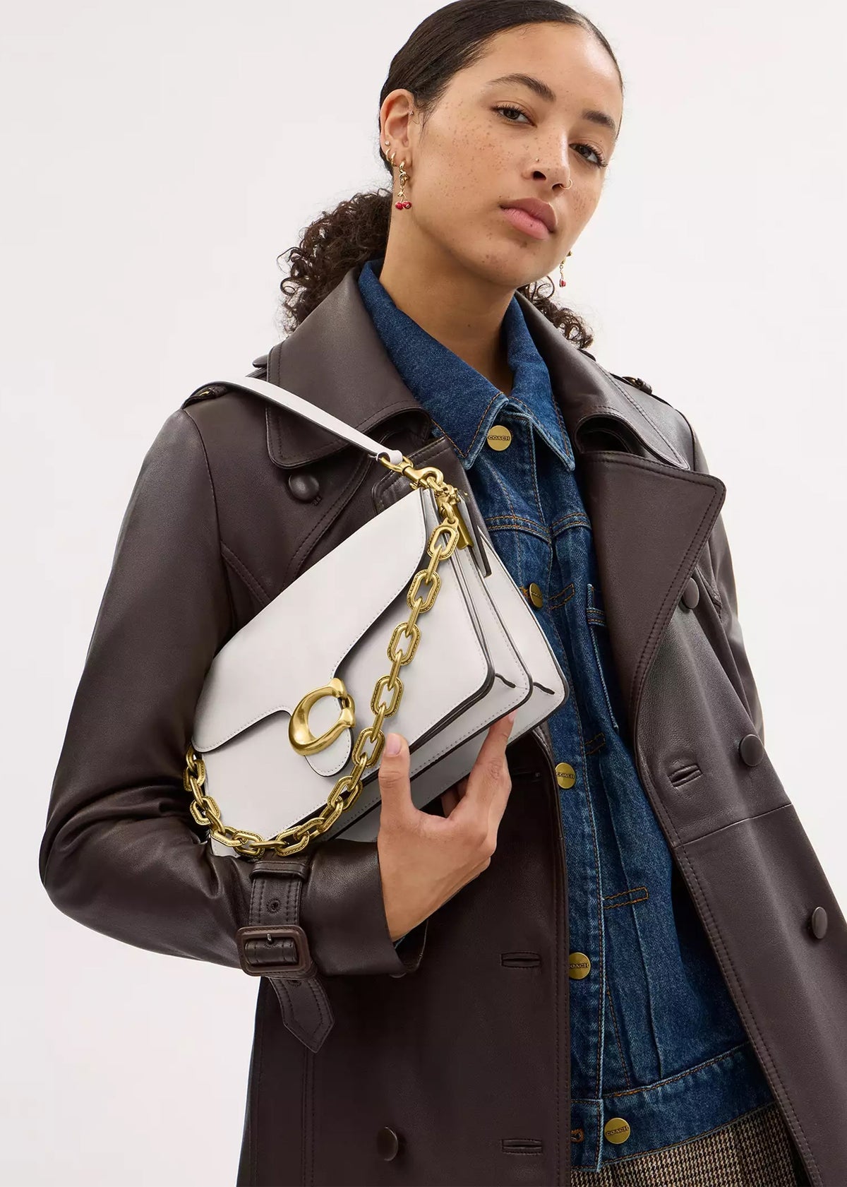 Chain Tabby Chalk Leather Shoulder Bag