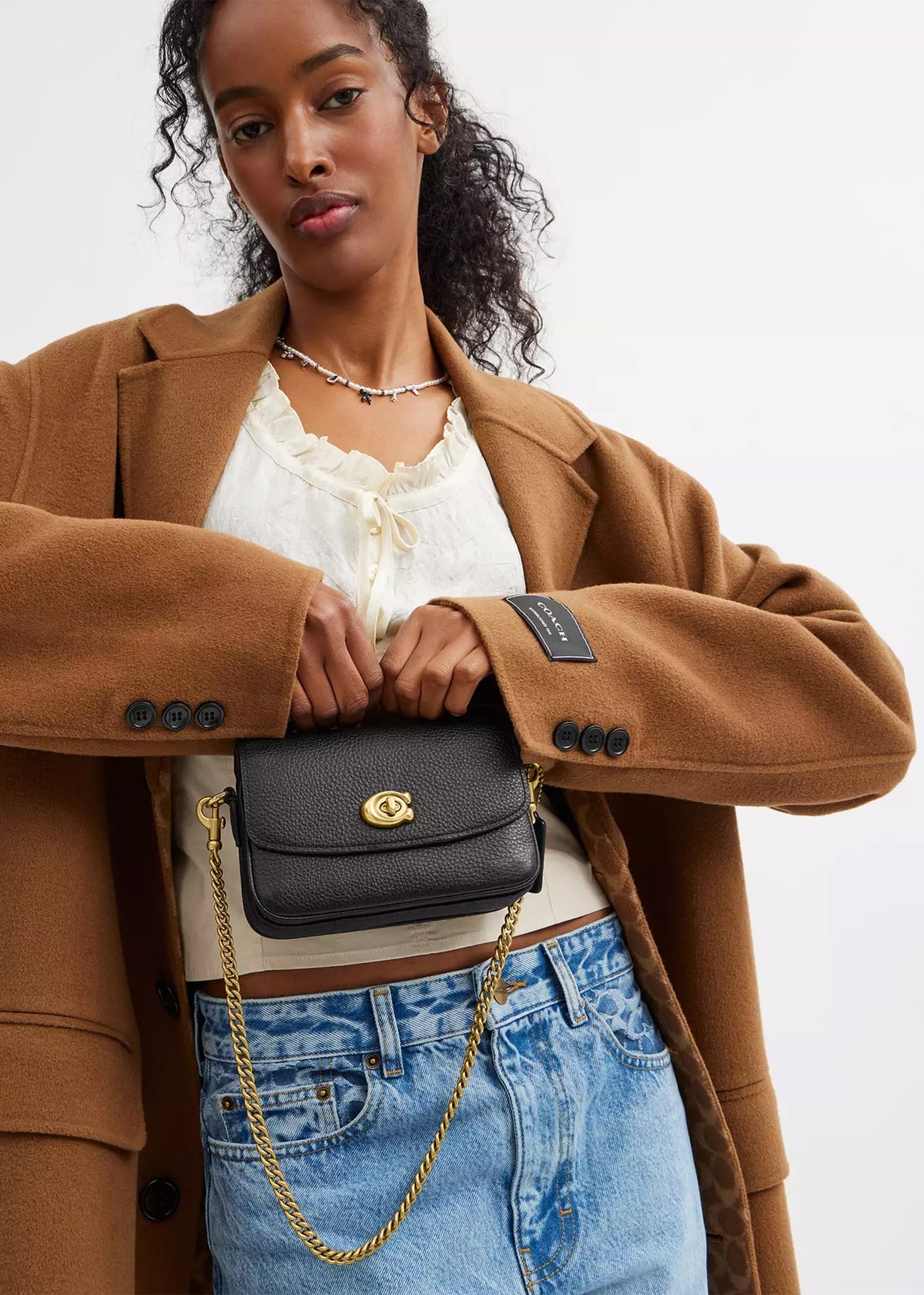 Cassie 17 Black Leather Cross-Body Bag