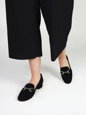 Pasco Black Suede Snaffle Loafers