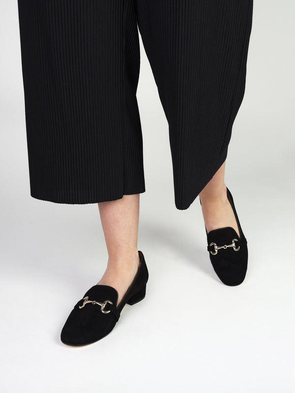 Pasco Black Suede Snaffle Loafers