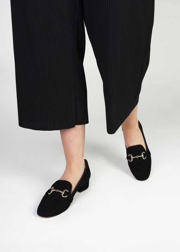 Pasco Black Suede Snaffle Loafers