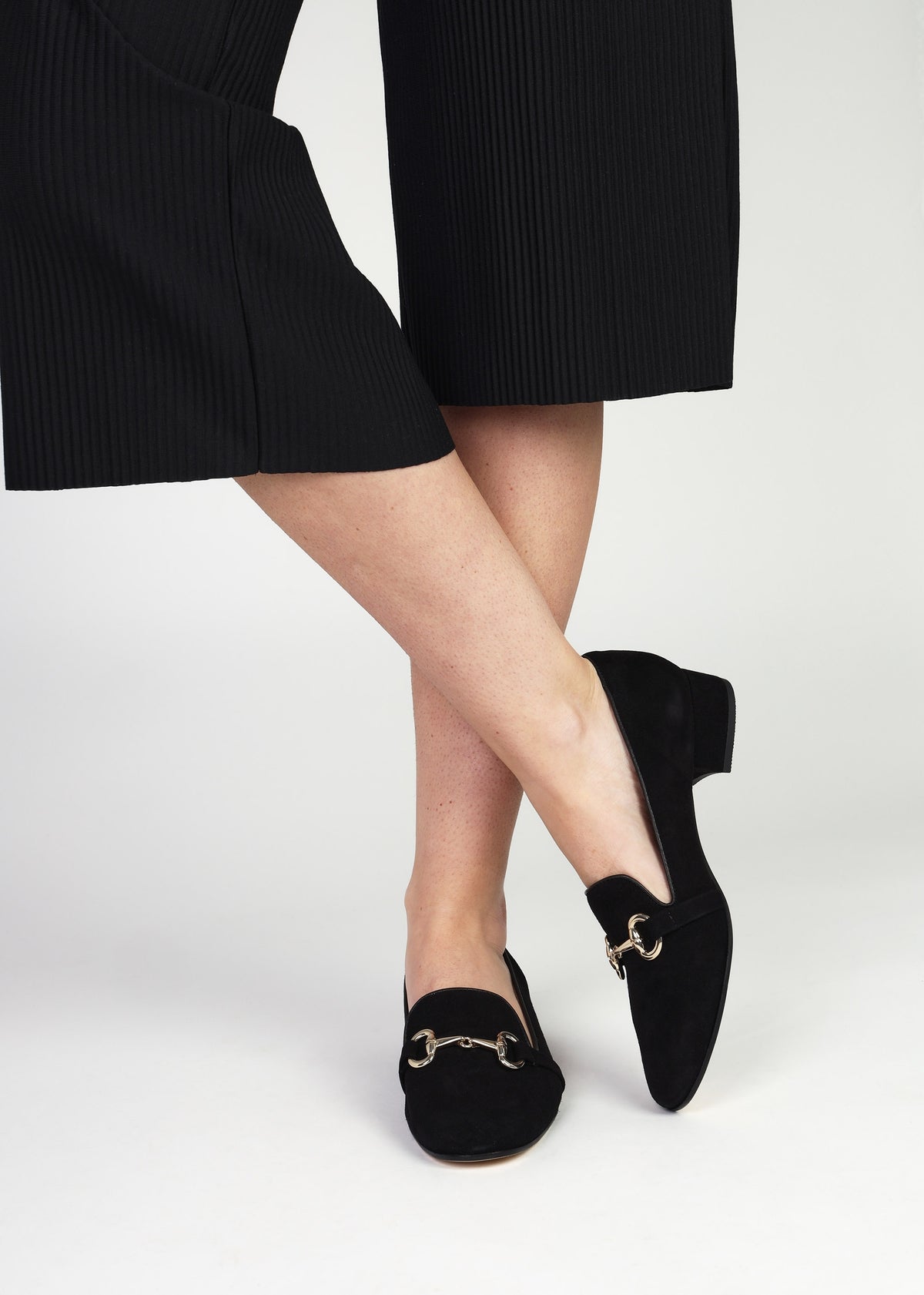 Pasco Black Suede Snaffle Loafers