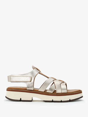 Angola Gold Leather Chunky Gladiator Sandals