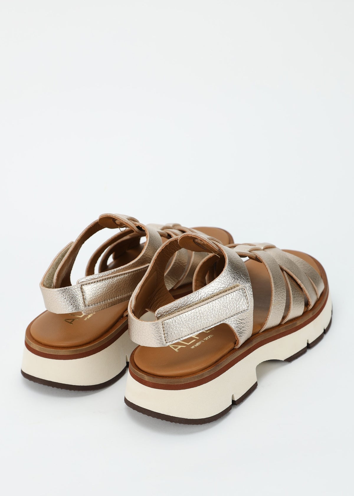 Angola Gold Leather Chunky Gladiator Sandals