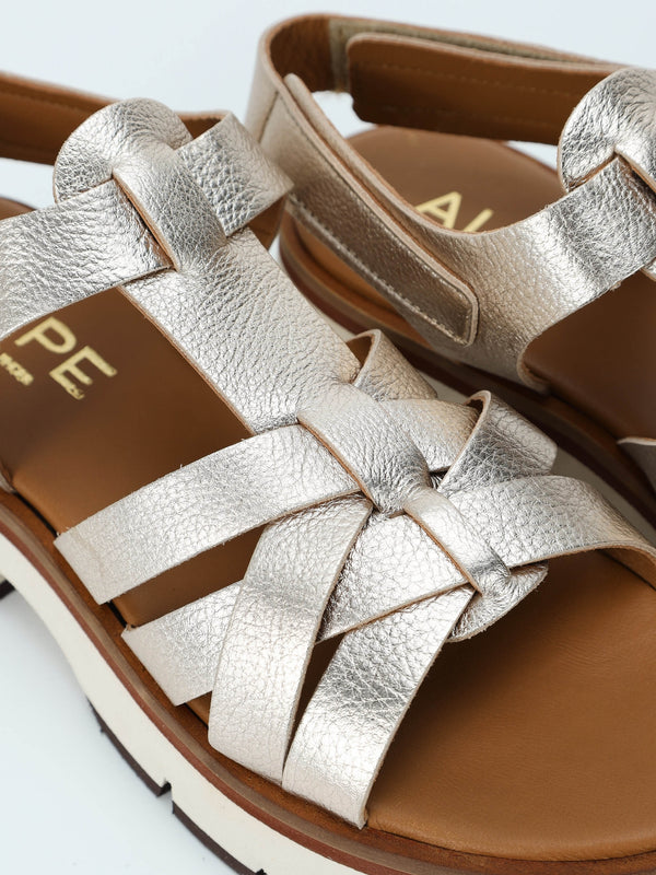 Angola Gold Leather Chunky Gladiator Sandals