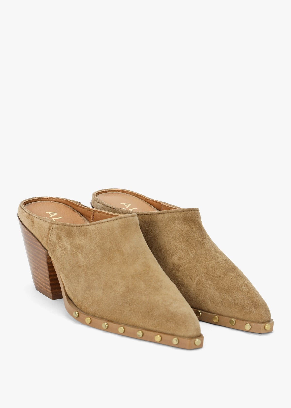 Antwerp Tan Suede Western Stacked Heel Backless Mules