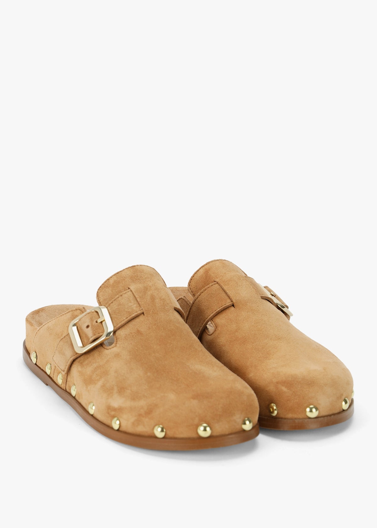 Ambur Tan Suede Leather Mule Clogs