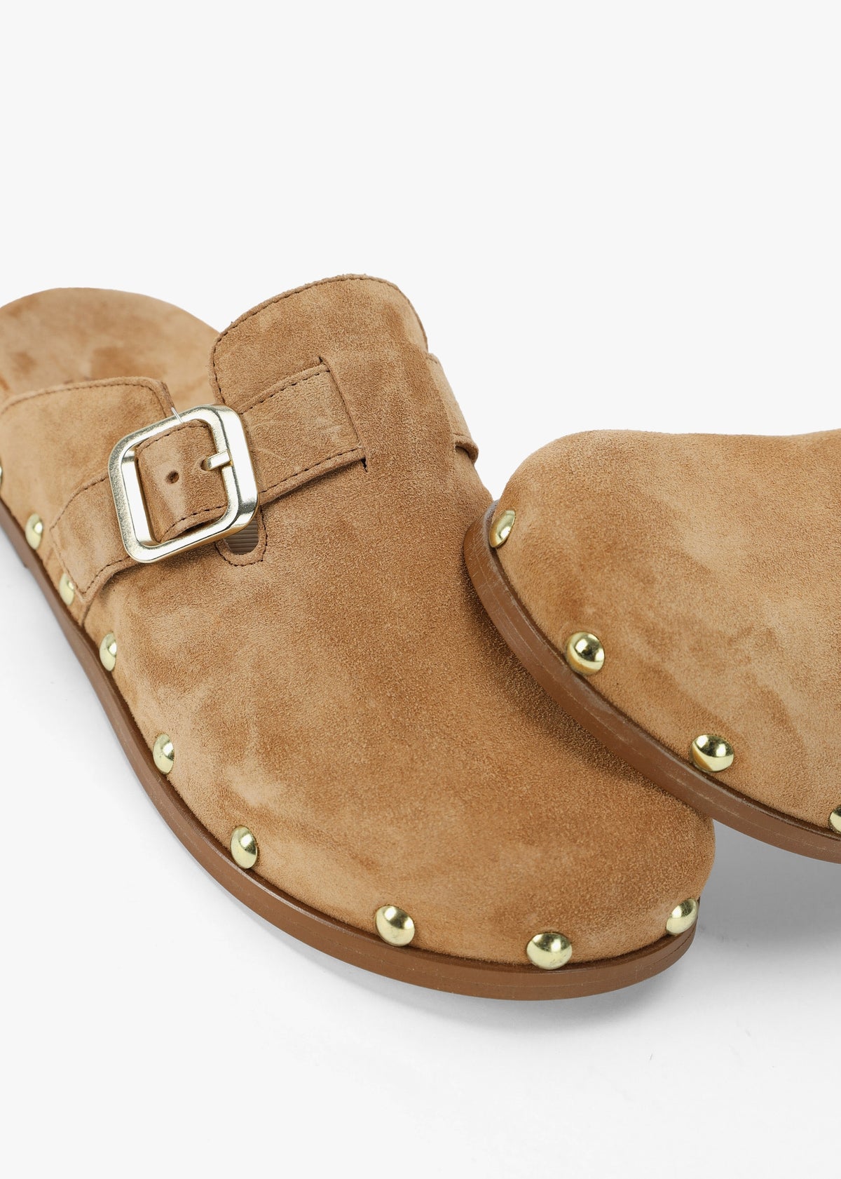 Ambur Tan Suede Leather Mule Clogs
