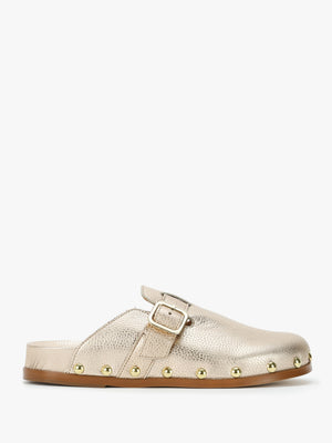 Ambur Rose Gold Leather Mule Clogs