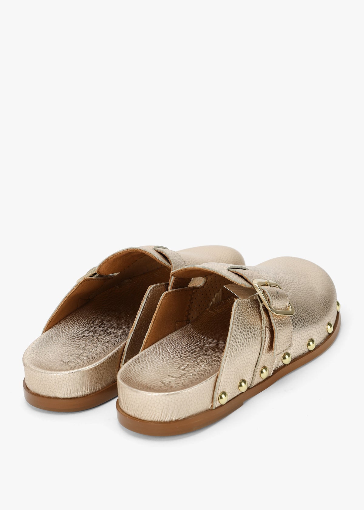 Ambur Rose Gold Leather Mule Clogs
