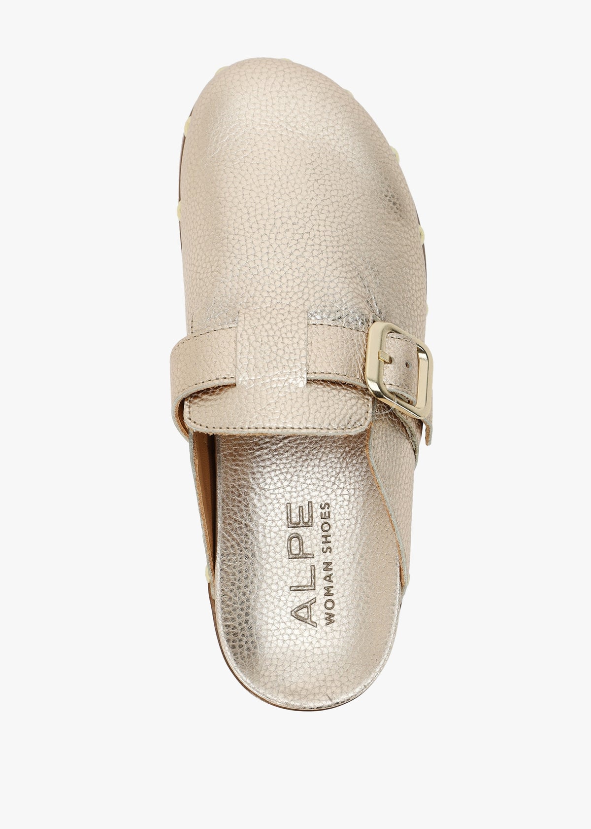 Ambur Rose Gold Leather Mule Clogs
