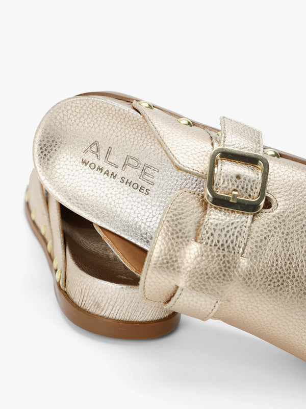 Ambur Rose Gold Leather Mule Clogs