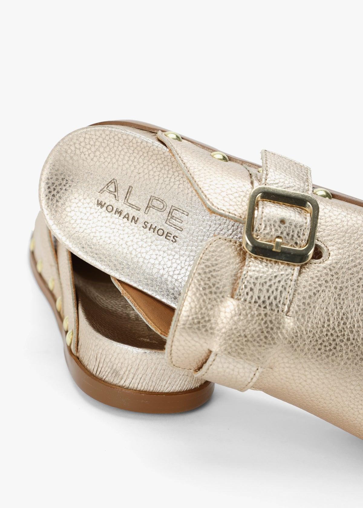 Ambur Rose Gold Leather Mule Clogs